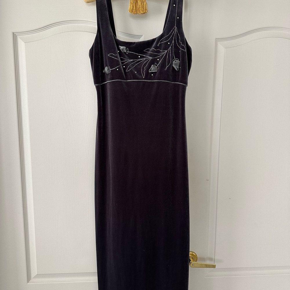 J.R. Nites by Caliendo Grey Velvet with embellishment. size 12